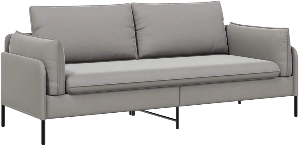 3-Vietis Sofa Šviesiai pilka 222 x 81 x 89 cm Aksomas