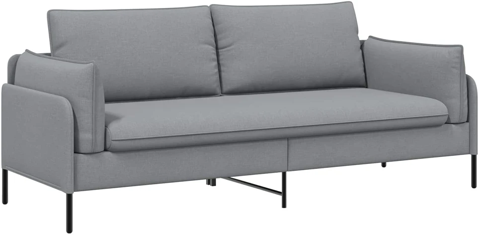 3-Vietis Sofa Šviesiai pilka 222 x 81 x 89 cm Audinys