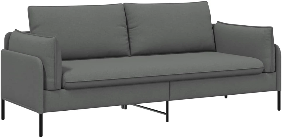 3-Vietis Sofa Tamsiai pilka 222 x 81 x 89 cm Audinys