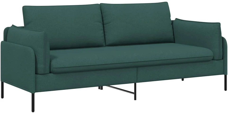 3-Vietis Sofa Tamsiai žalia 222 x 81 x 89 cm Audinys