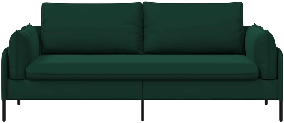 3-Vietis Sofa Tamsiai žalia 222 x 81 x 89 cm Aksomas