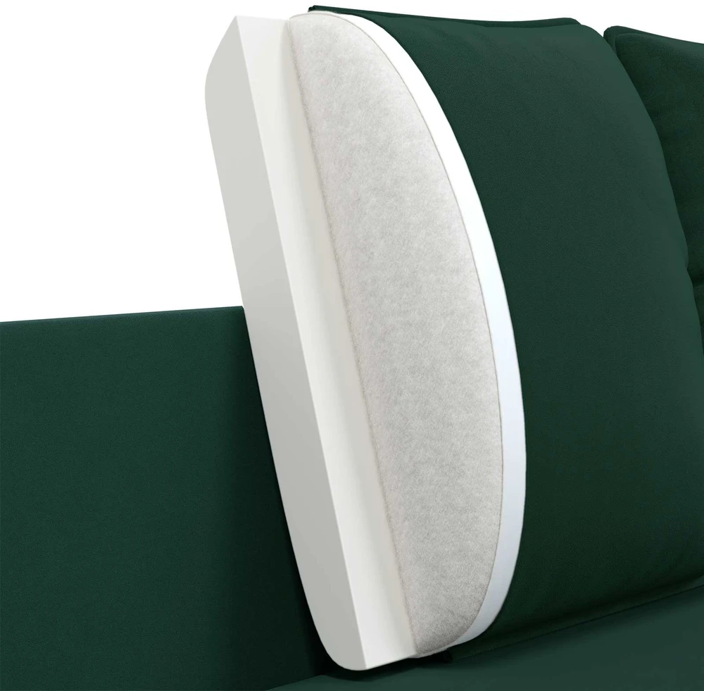 3-Vietis Sofa Tamsiai žalia 222 x 81 x 89 cm Aksomas