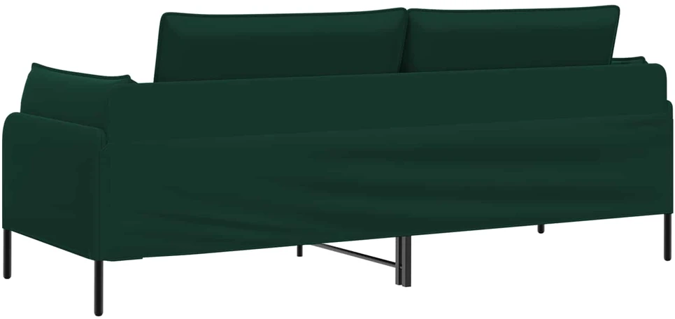 3-Vietis Sofa Tamsiai žalia 222 x 81 x 89 cm Aksomas