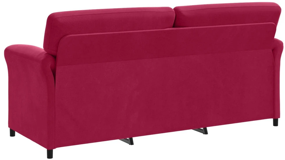 3-Vietis Sofa Vyno raudona 198 x 83 x 95 cm Aksomas