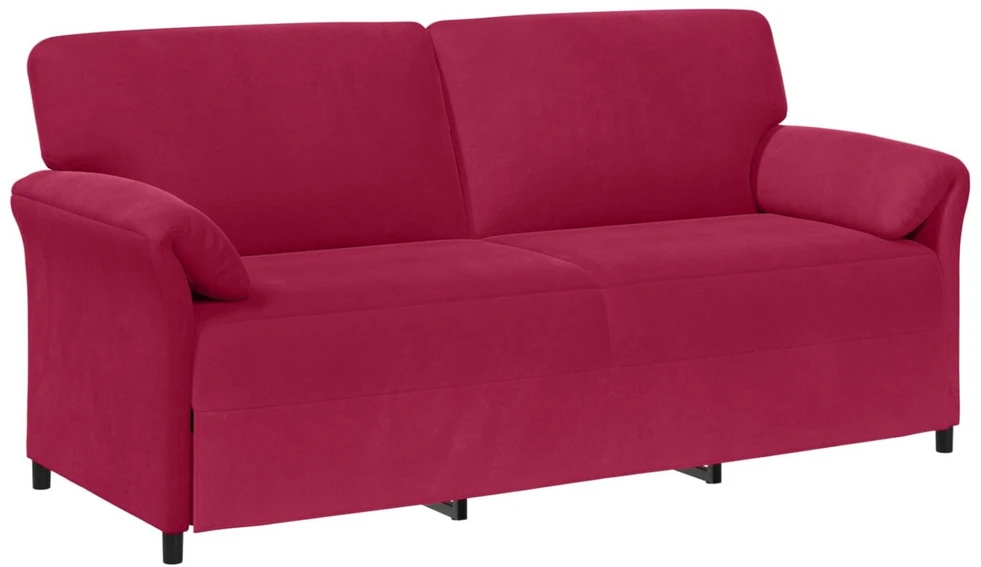3-Vietis Sofa Vyno raudona 198 x 83 x 95 cm Aksomas
