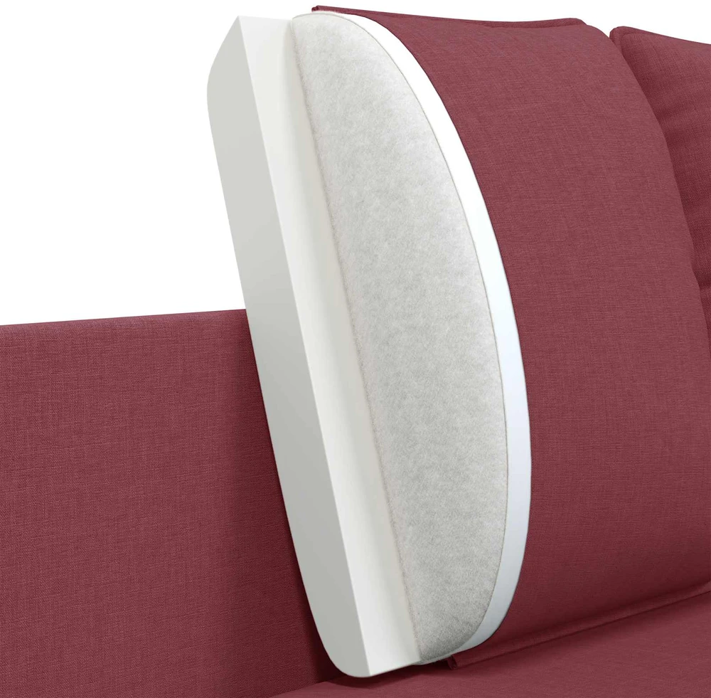 3-Vietis Sofa Vyno raudona 222 x 81 x 89 cm Audinys