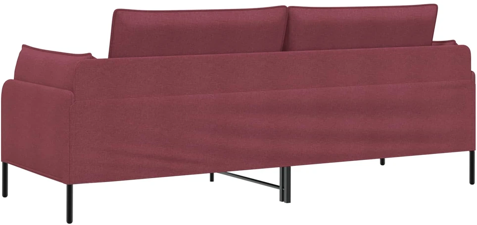 3-Vietis Sofa Vyno raudona 222 x 81 x 89 cm Audinys