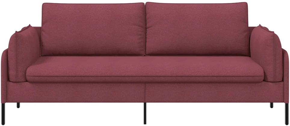 3-Vietis Sofa Vyno raudona 222 x 81 x 89 cm Audinys