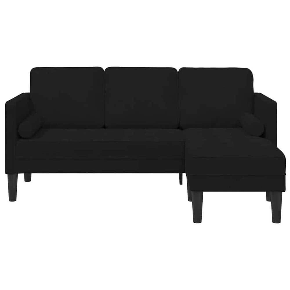 Sofa Sofos komplektas su pagalve Juoda Poliesteris