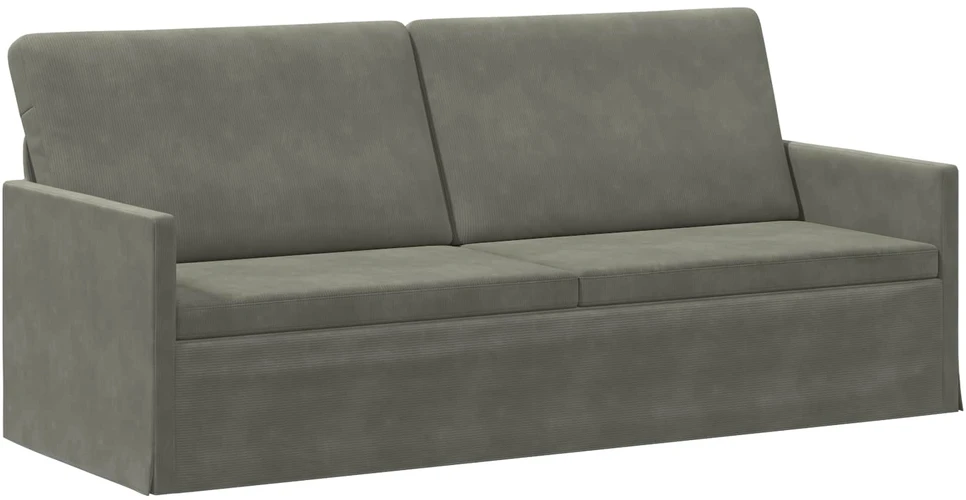 3 vietų sofa Šviesiai pilka 190 x 81 x 82 cm Kordūrinis audinys