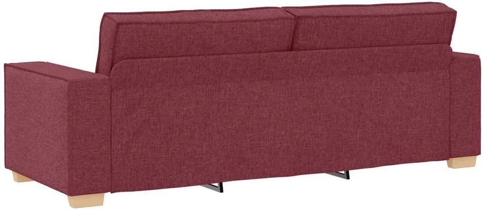 3-Vietis Sofa Vyno raudona 220 cm audinys