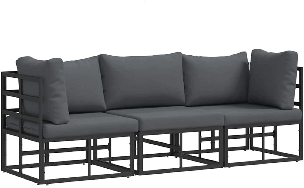 3 vnt. Lauko Baldai metalas Juoda ir Antracitas