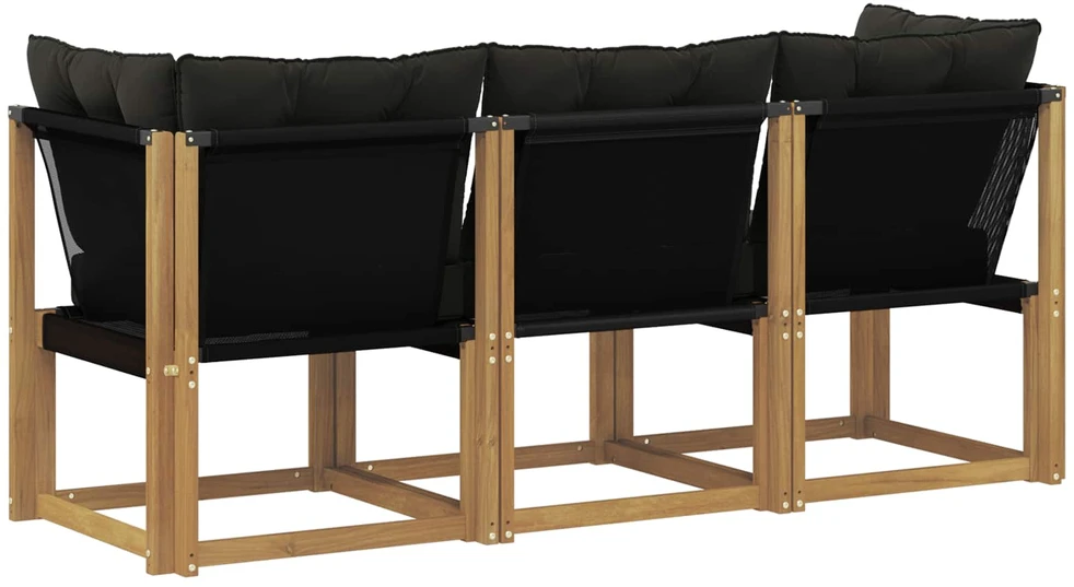 3 vnt. Lauko vidurinė ir kampinė sofa Balta