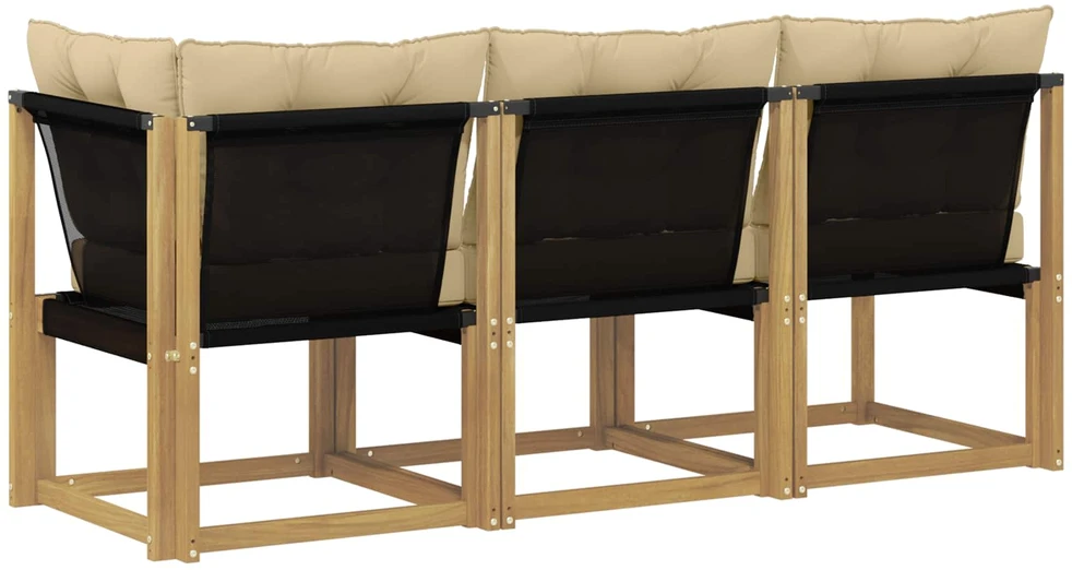 3 vnt. Lauko vidurinė ir kampinė sofa Balta
