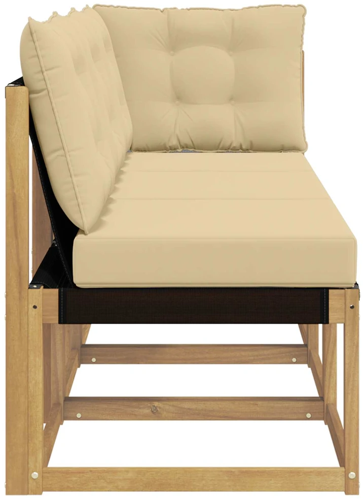 3 vnt. Lauko vidurinė ir kampinė sofa Balta