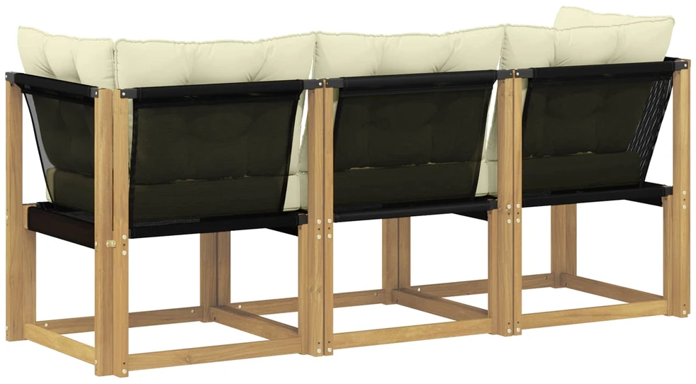 3 vnt. Lauko vidurinė ir kampinė sofa Balta