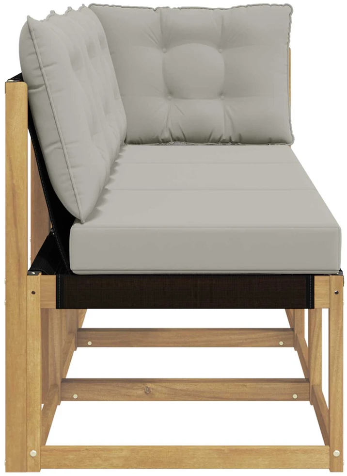 3 vnt. Lauko vidurinė ir kampinė sofa Balta