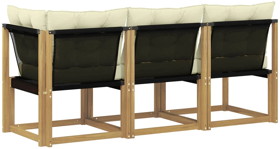 3 vnt. Lauko vidurinė ir kampinė sofa Balta