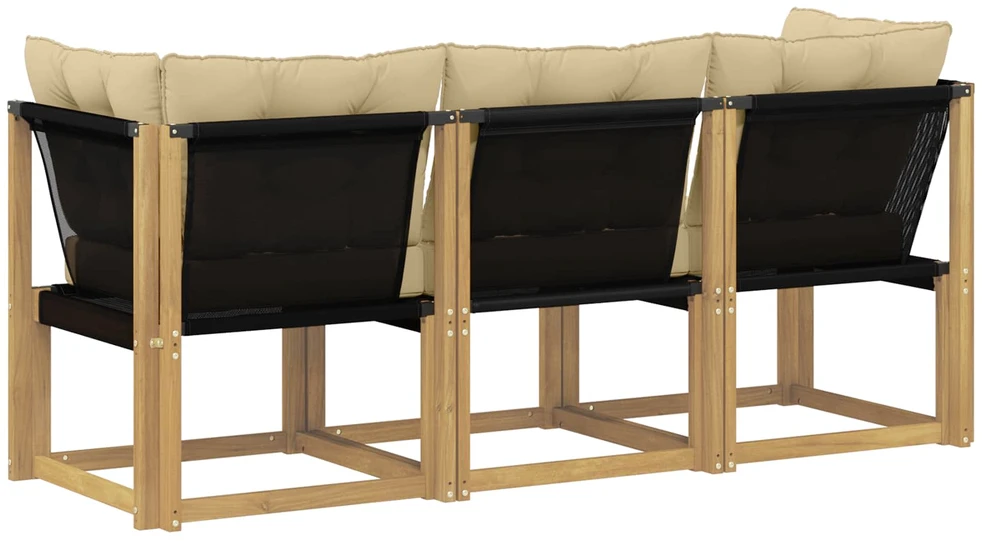 3 vnt. Lauko vidurinė ir kampinė sofa Balta