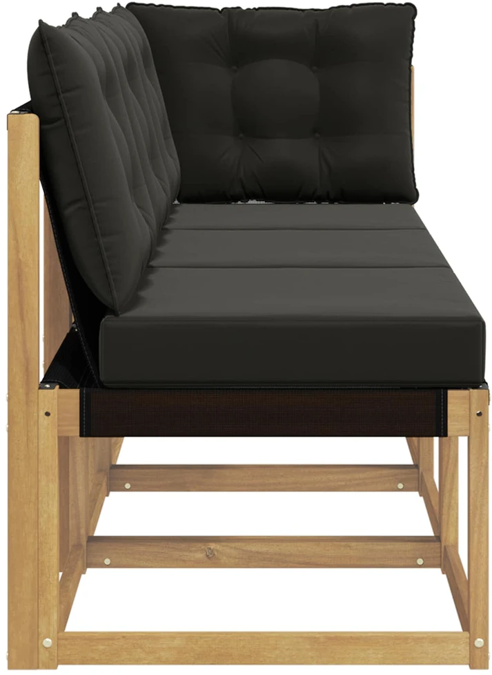 3 vnt. Lauko vidurinė ir kampinė sofa Balta