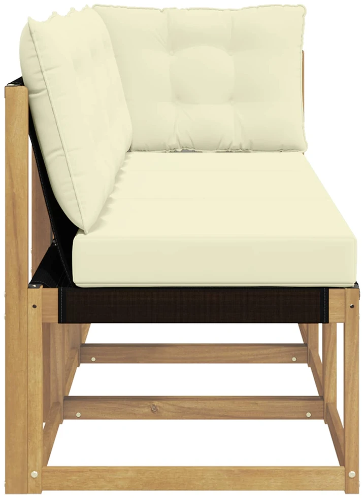 3 vnt. Lauko vidurinė ir kampinė sofa Balta