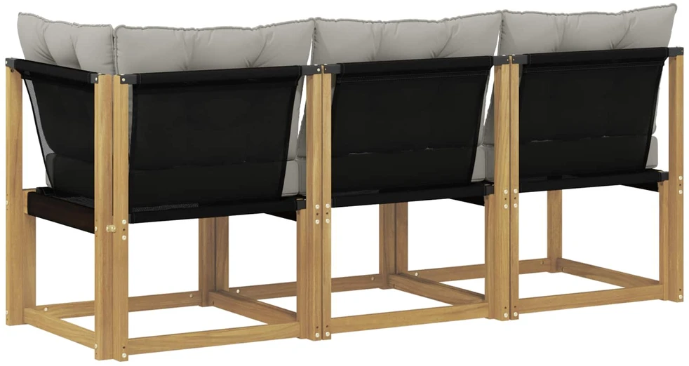 3 vnt. Lauko vidurinė ir kampinė sofa Balta
