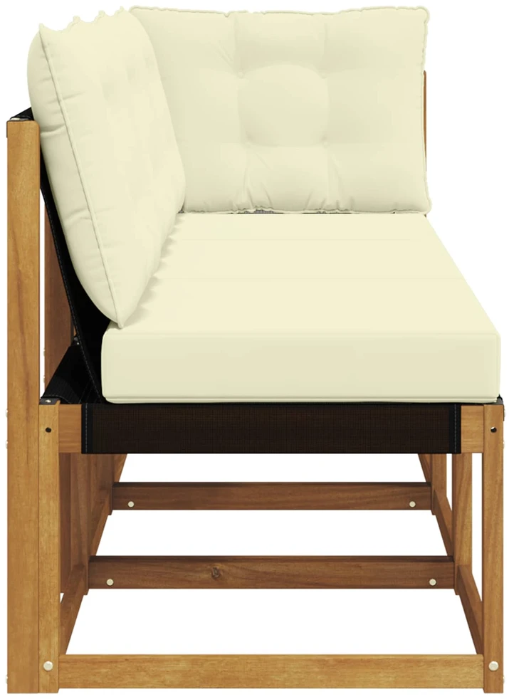 3 vnt. Lauko vidurinė ir kampinė sofa Natūrali