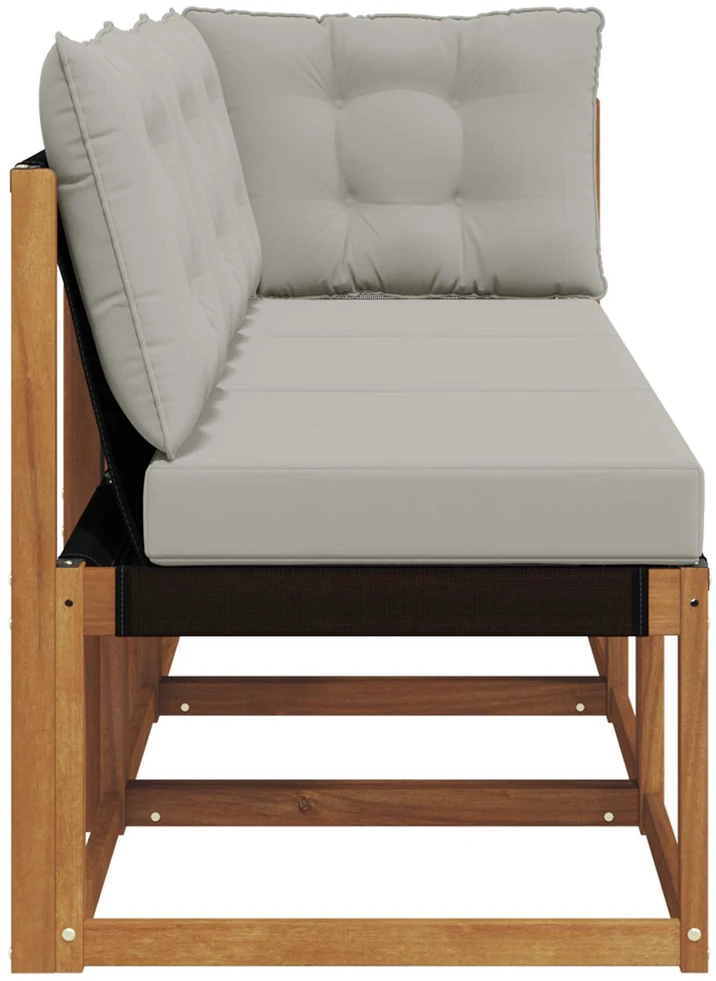 3 vnt. Lauko vidurinė ir kampinė sofa Natūrali