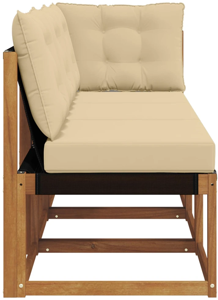 3 vnt. Lauko vidurinė ir kampinė sofa Natūrali