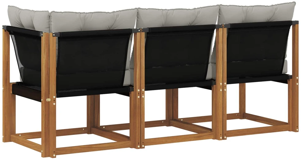 3 vnt. Lauko vidurinė ir kampinė sofa Natūrali