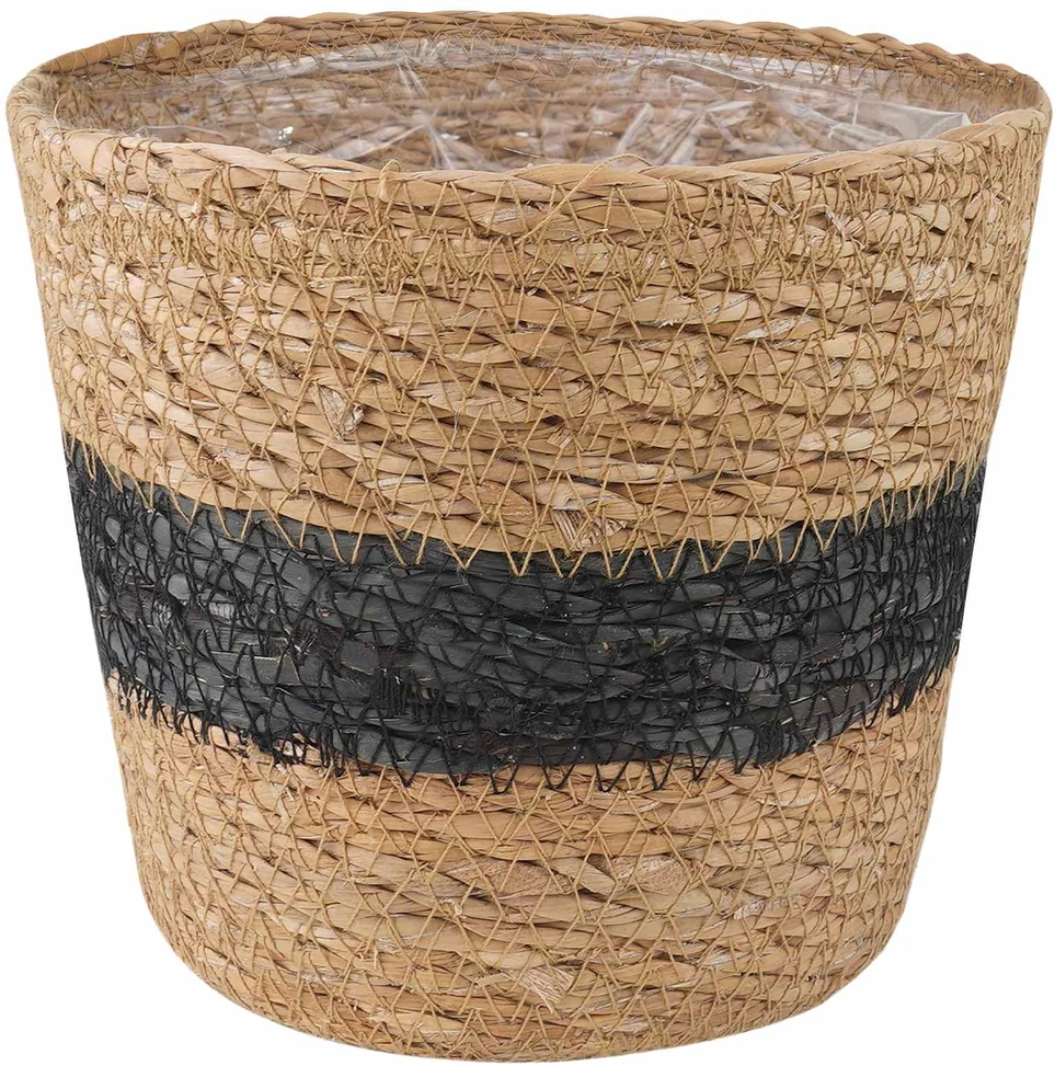 Plant Pot 3 vnt. Natūrali ir juoda Ø26 x 19 cm 100% Jūros žolė