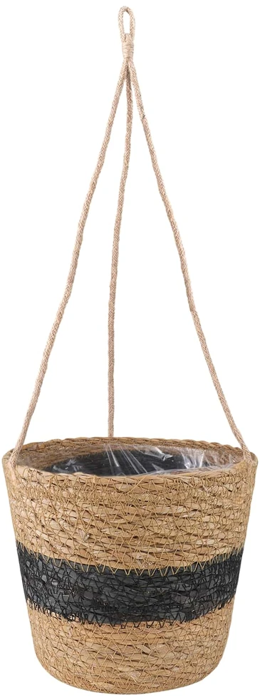 Hanging Plant Pot 3 vnt. Natūrali ir juoda Ø26 x 19 cm