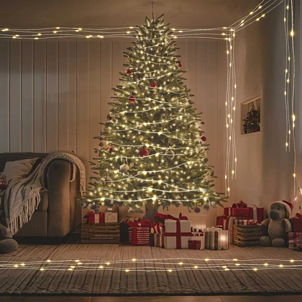 300 LED lempučių girlianda, šiltos baltos spalvos, 30m
