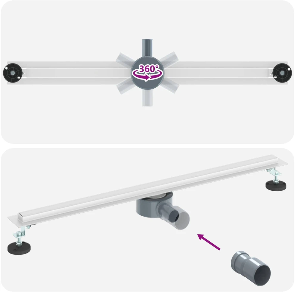 360° Dušo Nutekėjimas su Plonu Modeliu Sidabrinė 80 cm