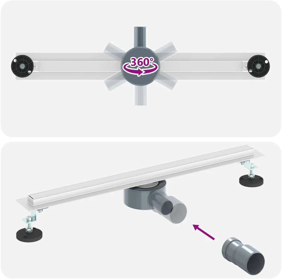 360° Dušo Nutekėjimas su Plonu Modeliu Sidabrinė 60 cm