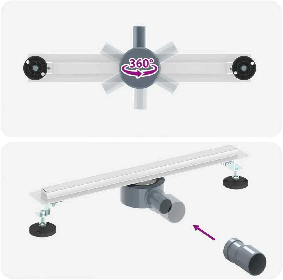 360° Dušo Nutekėjimas su Plonu Modeliu Sidabrinė 50 cm