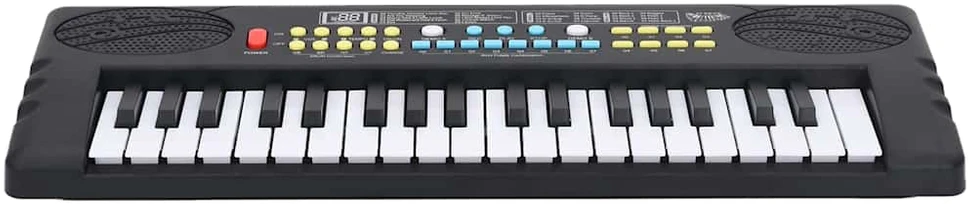 37 klavišų elektrinis pianinas su mikrofonu vaikams