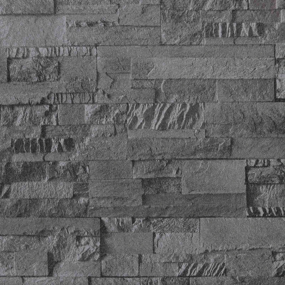3D akmens tapetai Juoda 10 x 0,53 m Nekvėpuojantis audinys