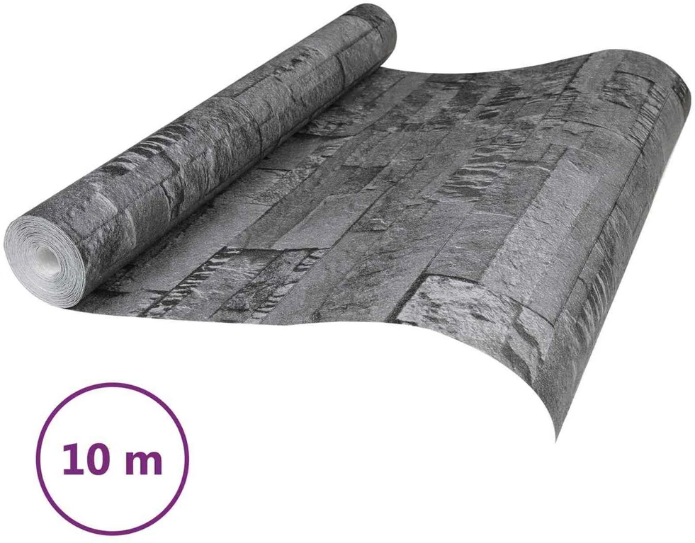 3D akmens tapetai Juoda 10 x 0,53 m Nekvėpuojantis audinys