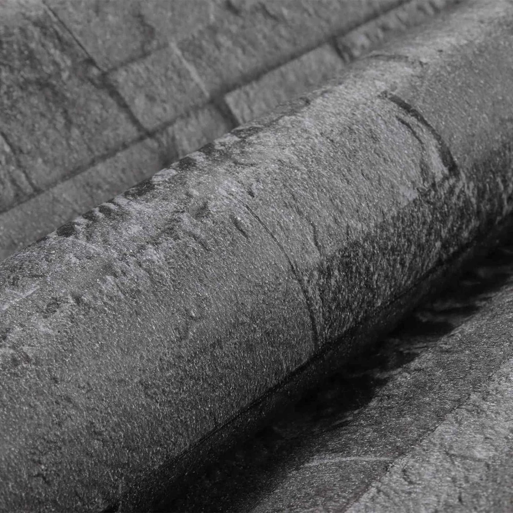 3D akmens tapetai Juoda 10 x 0,53 m Nekvėpuojantis audinys