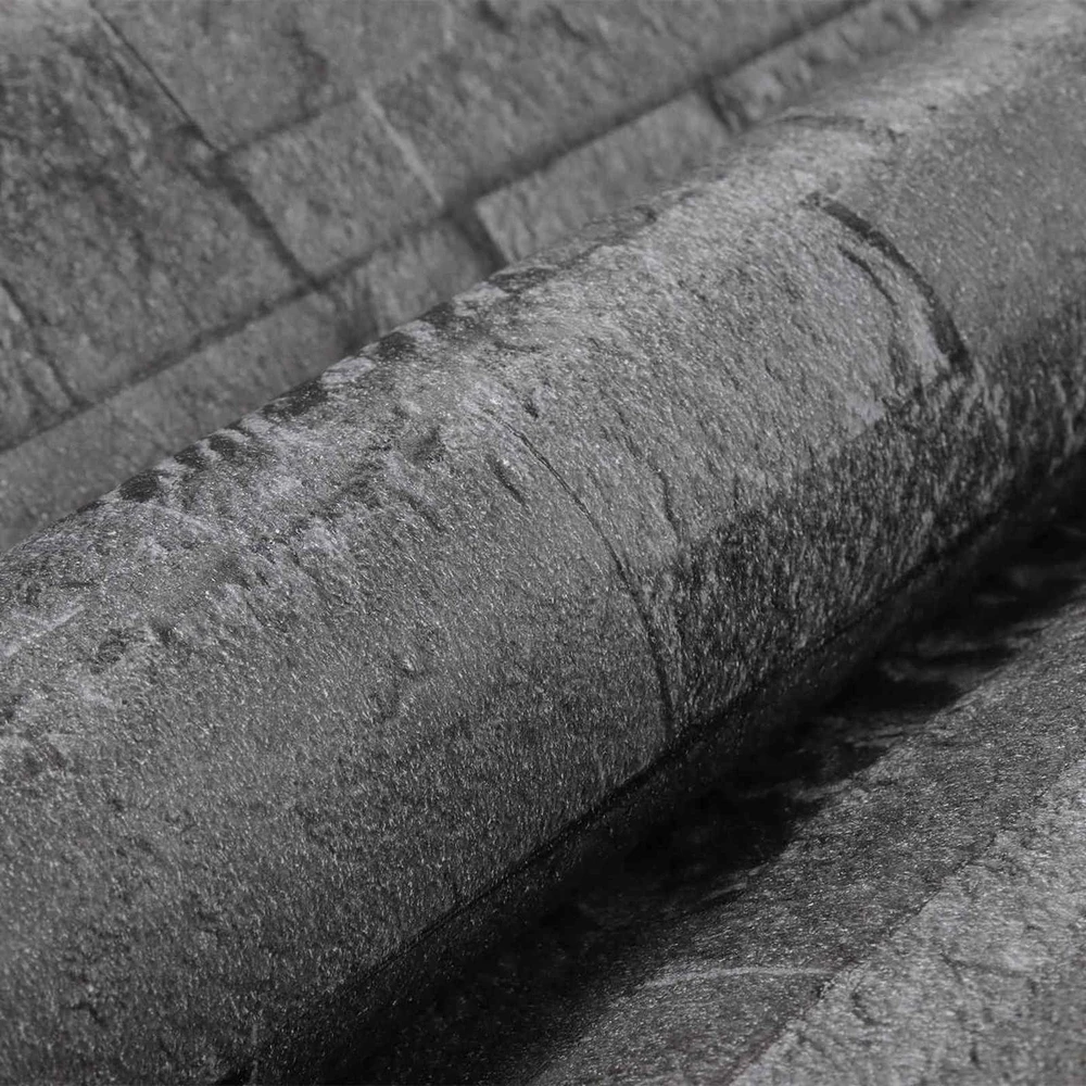 3D akmens tapetai Juoda 10 x 0,53 m Nekvėpuojantis audinys