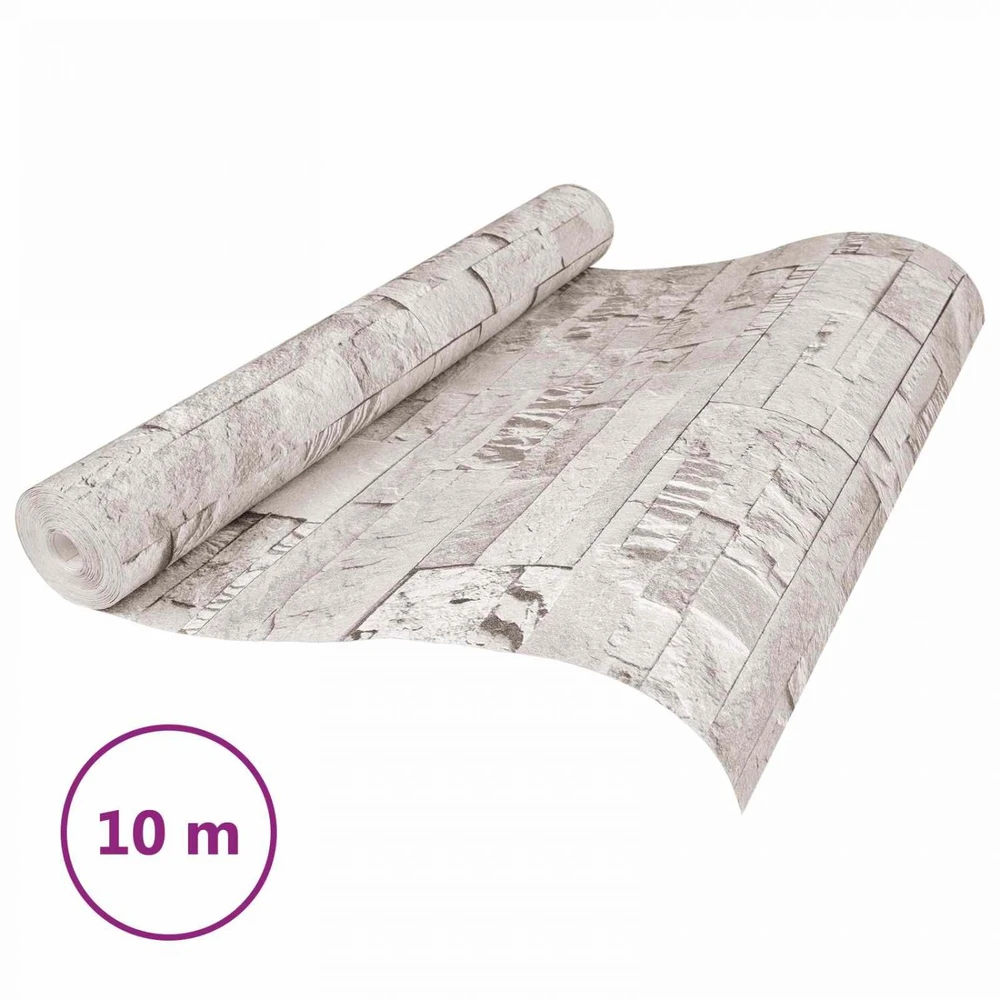 3D akmens tapetai Kreminė 10 x 0,53 m Nekvėpuojantis audinys