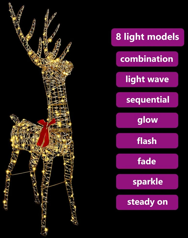 3D Elnias 140 LED Šilta balta 128 cm PET