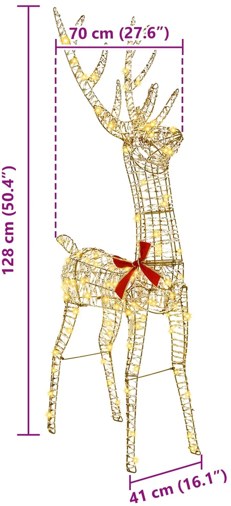 3D Elnias 140 LED Šilta balta 128 cm PET