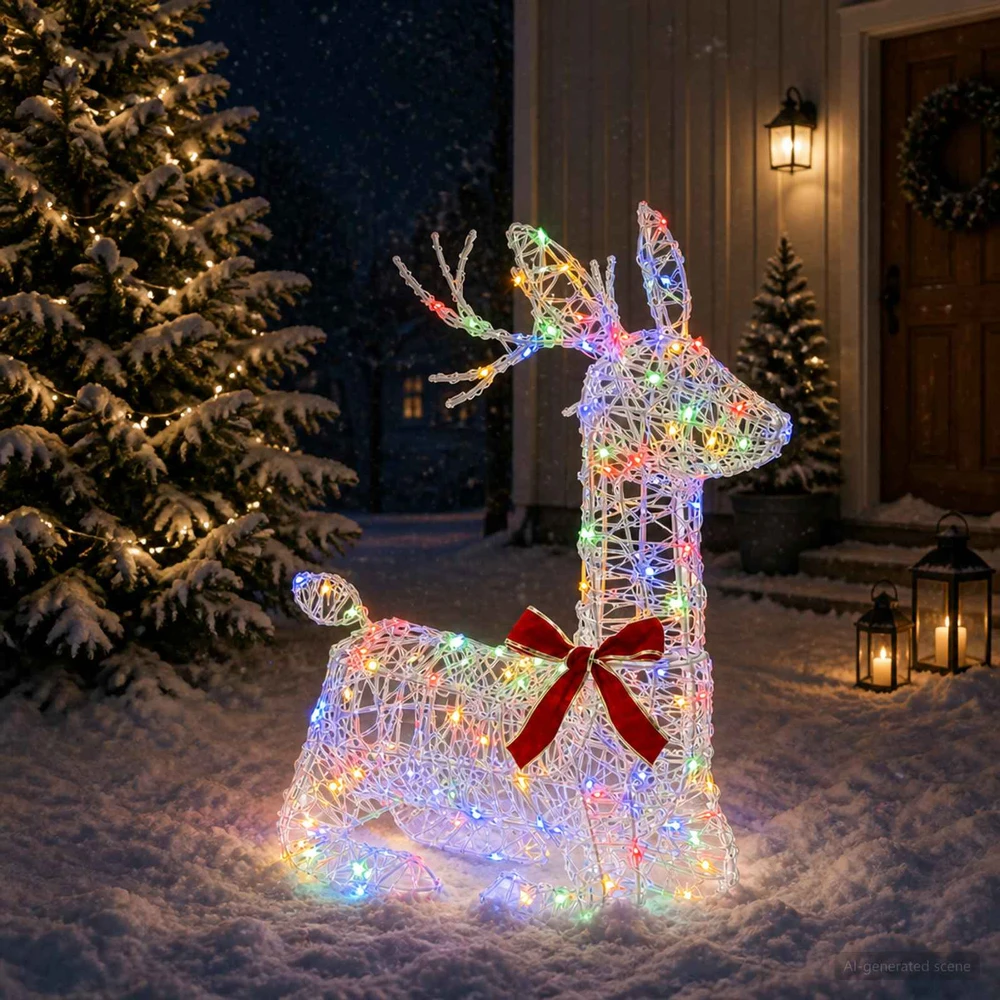 3D Kalėdų elnias LOVIISA 140 LED Įvairių spalvų 55 x 22 x 63 cm