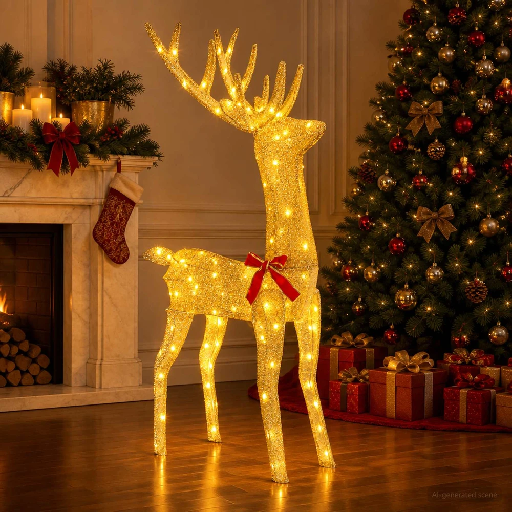 3D Kalėdų elnias LOVIISA 140 LED Šilta balta 70 x 26 x 128 cm