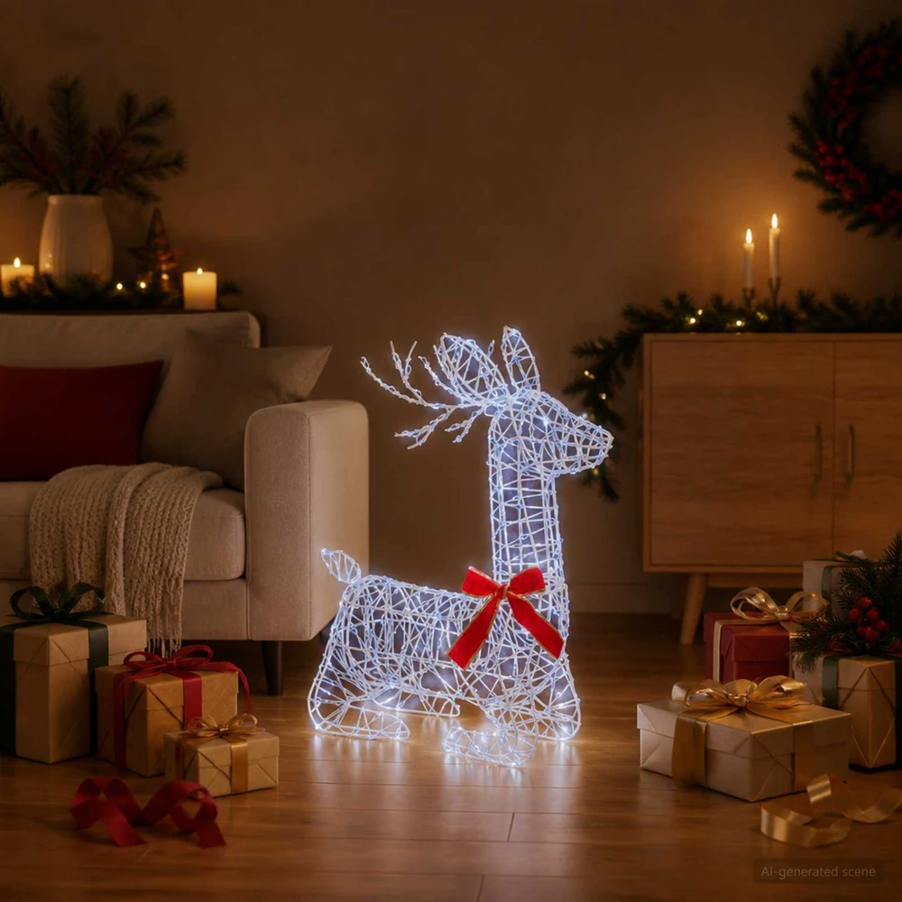3D Kalėdų elnias LOVIISA 280 LED Šalta balta 55 x 22 x 63 cm
