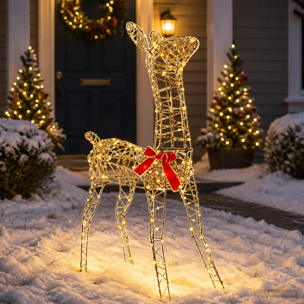 3D Kalėdų elnias LOVIISA 285 LED Šilta balta 70 x 26 x 100 cm