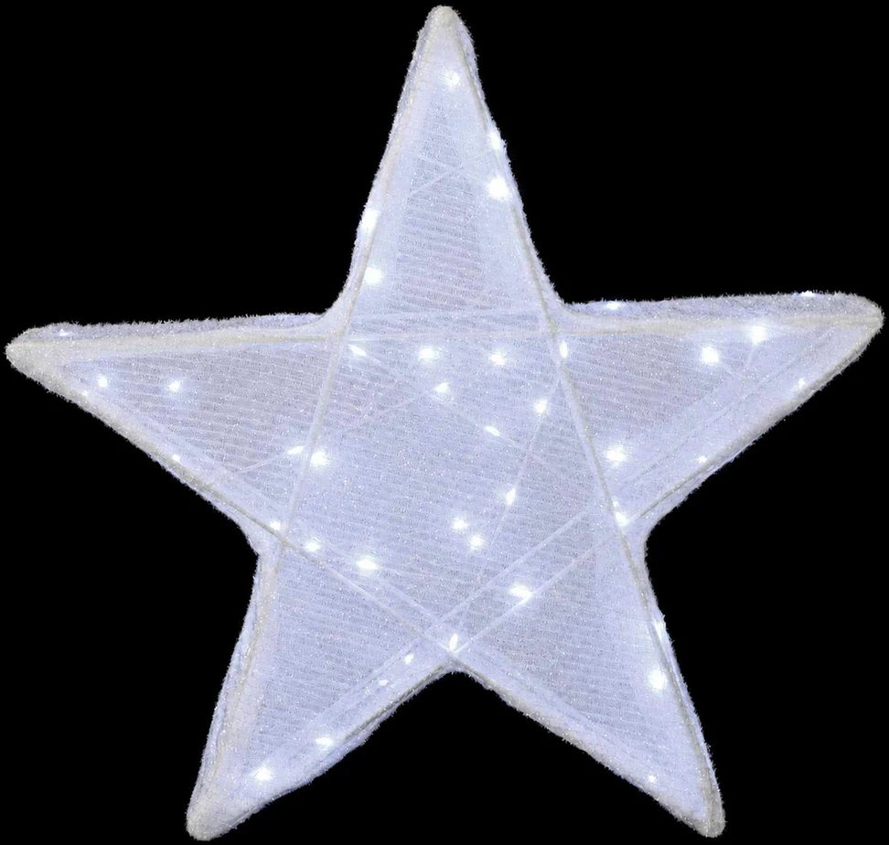 3D Kalėdų žvaigždė 50 LED Šalta balta 55 x 53,5 x 10 cm