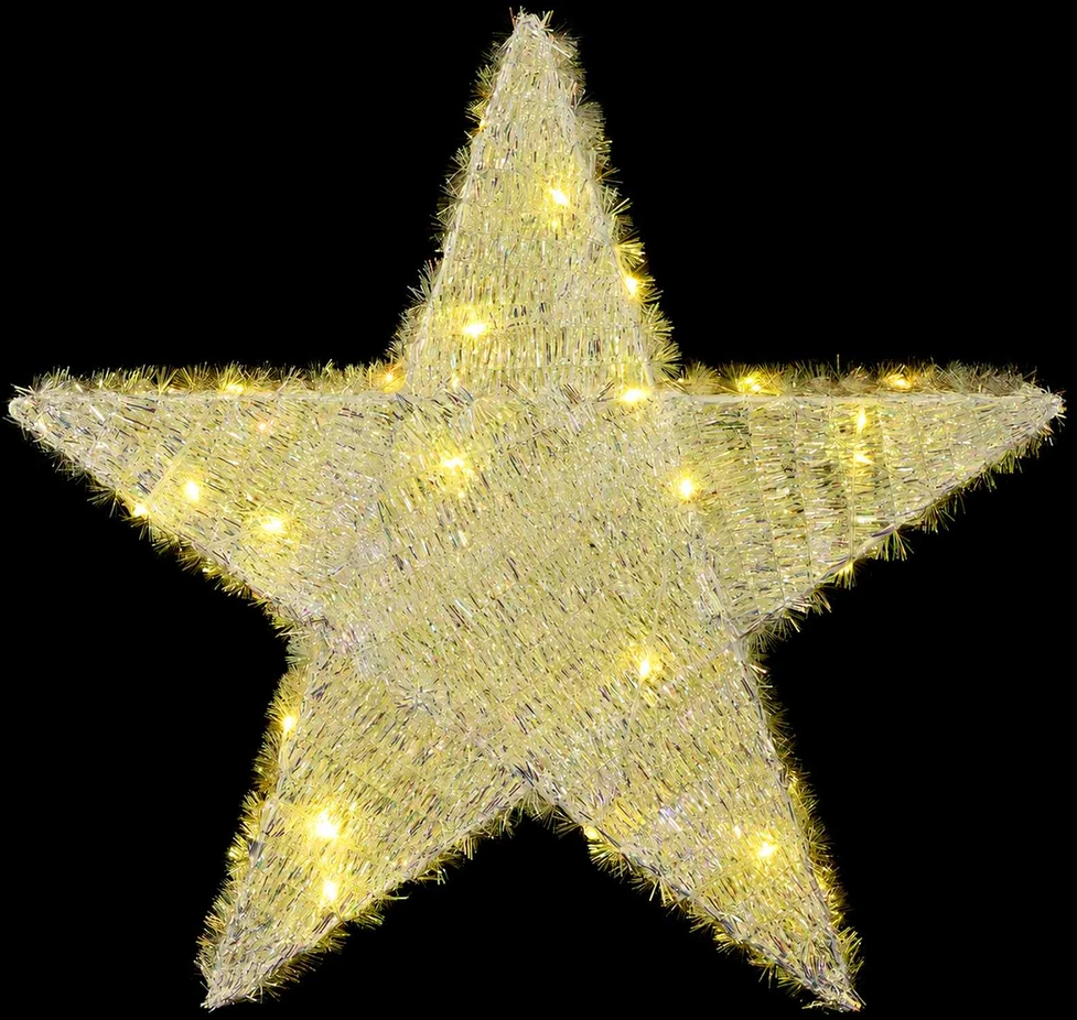 3D Kalėdų žvaigždė 50 LED Šilta balta 55 x 53,5 x 10 cm